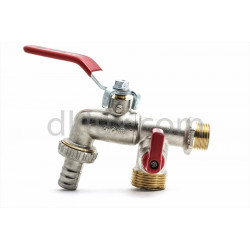 Двойна канела сферична с щуцер за маркуч и кран 3/4"