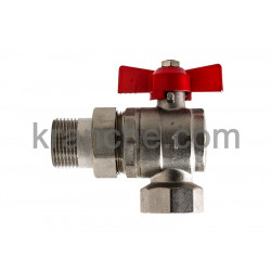 Сферичен ъглов кран с холендър, перчатка С.О. 1"